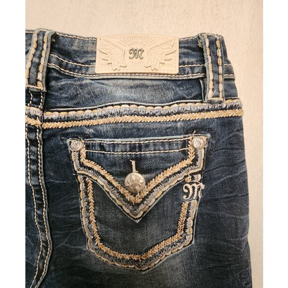 Miss Me Women's Chloe Boot SZ 27 Dark Wash Embroidery Cowgirl Western - Picture 5 of 13